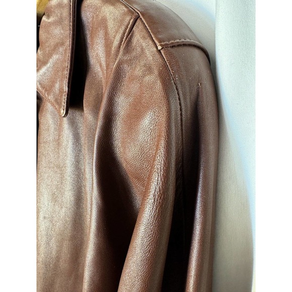 Vintage Positano Pelle Men’s80 90s Y2K Leather Jacket Brown Retro Zip Up - Picture 4 of 10